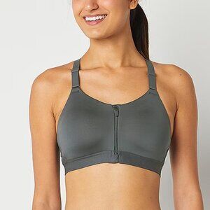 Xersion High Support Racerback Sports Bra Gray Size XL